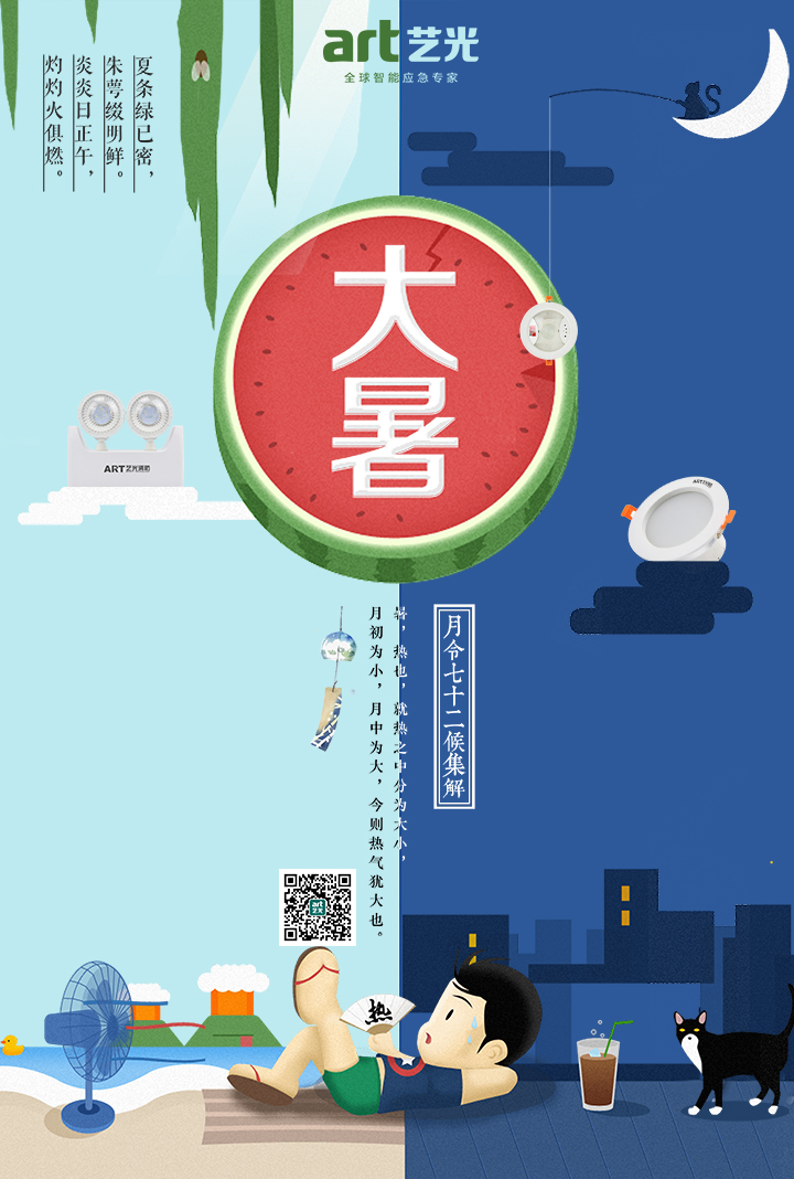 大暑，大暑，熱氣尤大也